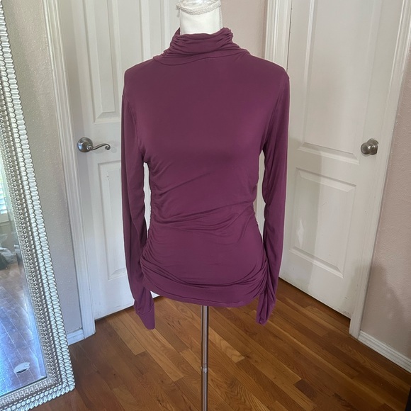 Soft Surroundings Tops - Soft Surroundings Plum Ruched Turtleneck Top | Size S